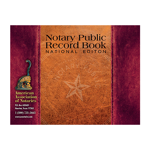 District of Columbia Notary Public Journal (Record Book) - Leatherette Style Cover